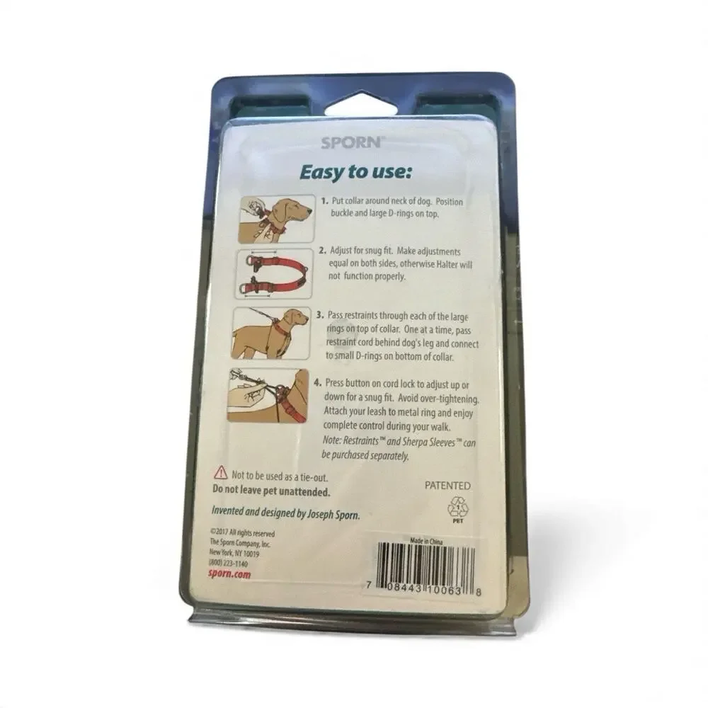 Sporn Training Halter No Pull Dog Harness Large Dogs Blue neck 16-24 in